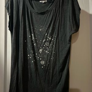 Women's Black Graphic Top